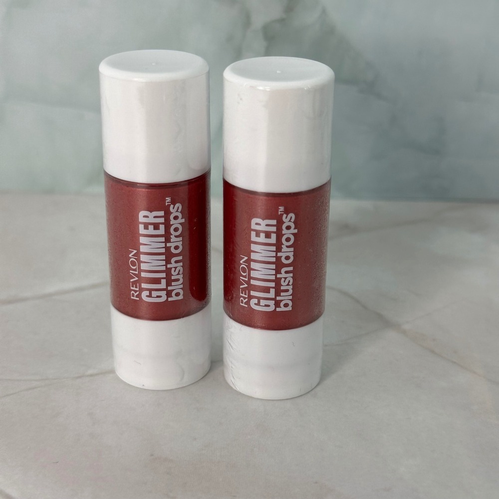 Revlon Glimmer Blush Drops 2pc 101 Field of Roses Liquid Blush New Makeup Glam